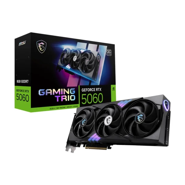کارت گرافیک ام اس آی MSI RTX 5060 Gaming Trio OC 8GB کارت گرافیک ام اس آی مدل Geforce RTX 5060 Gaming Trio OC 8GB