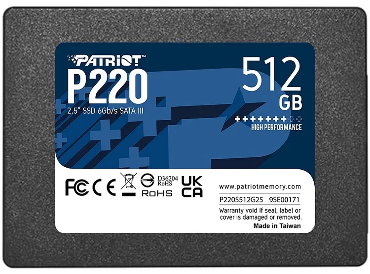 مشاهده ، بررسی و خرید حافظه SSD SATA اینترنال پاتریوت مدل P220 ظرفیت 512 گیگابایت