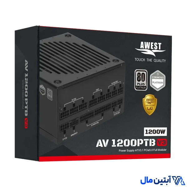 خرید پاور اوست مدل AV1200-PTB V3 ظرفیت 1200 وات فول ماژولار