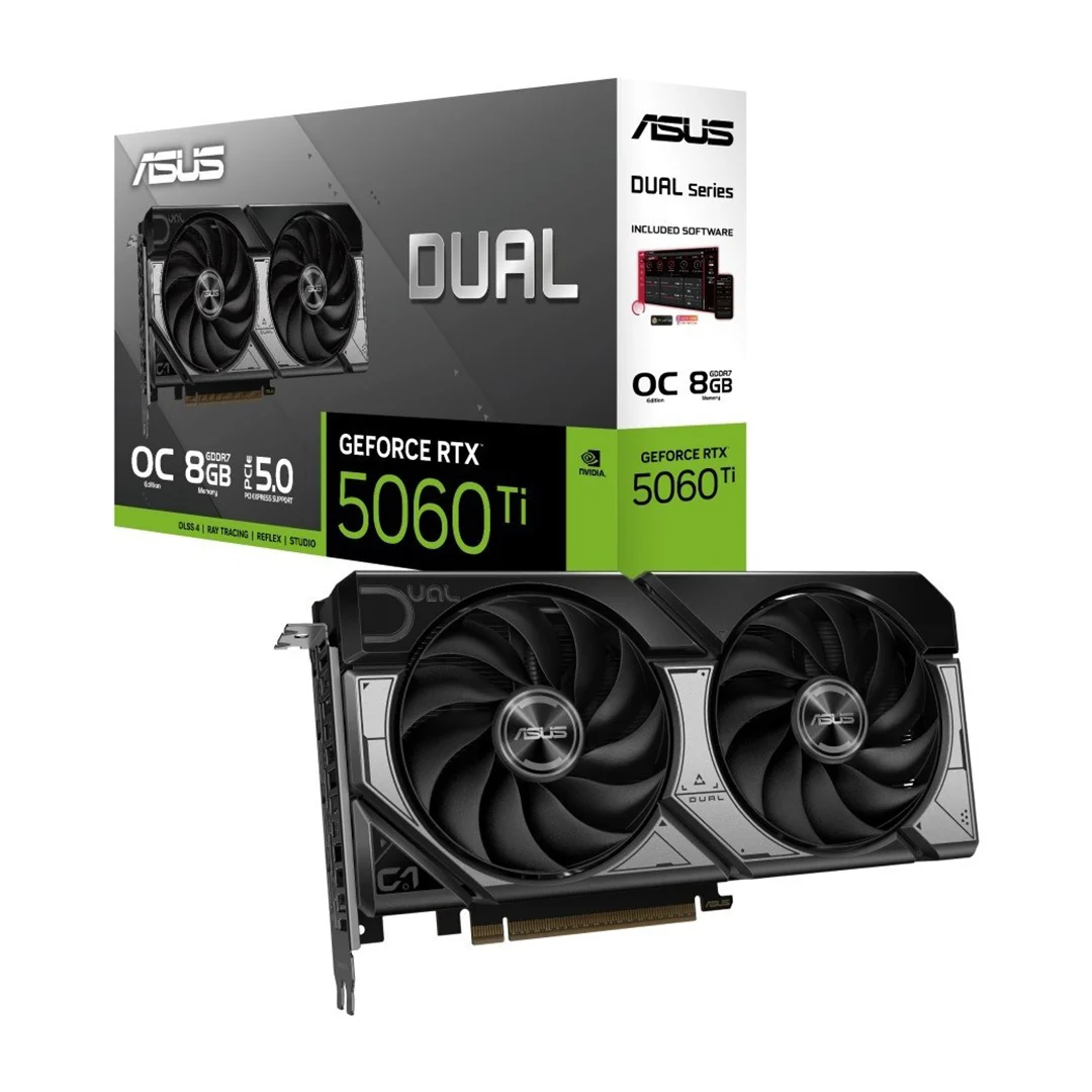 کارت گرافیک ایسوس ASUS Dual GeForce RTX 5060 Ti OC 8GB کارت گرافیک ایسوس ASUS Dual GeForce RTX 5060 Ti OC 8GB